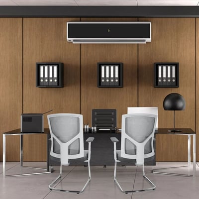 Besucherstuhl Konferenzstuhl BRETON V W Stoff Netzstoff grau - HJH-751004