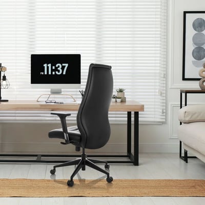 Bürostuhl Chefsessel VITORO B Kunstleder schwarz - HJH-601011