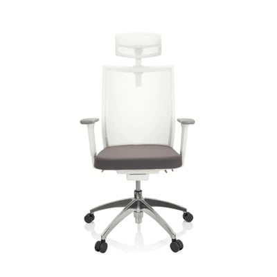 Bürostuhl Drehstuhl ASPEN WHITE PRO Netzstoff transparent Sitz Stoff grau - HJH-657632