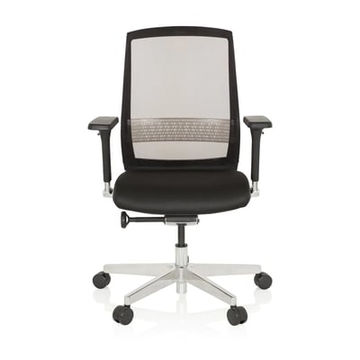 Bürostuhl Drehstuhl FOUNTAINE Netzstoff transparent Sitz Stoff schwarz - HJH-657658