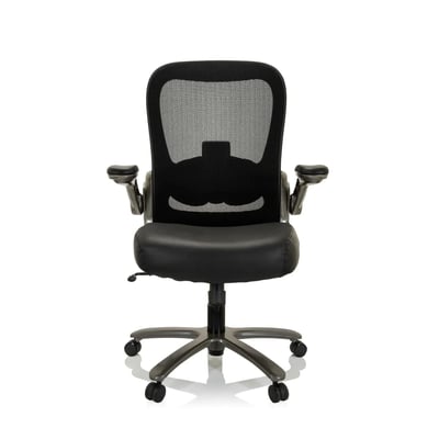 Schwerlaststuhl Bürostuhl INSTRUCTOR T I Titan XXL Netzstoff Leder schwarz - HJH-691008