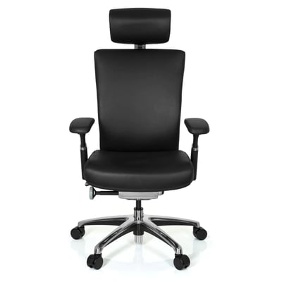 Bürostuhl NOVA Leder schwarz - HJH-657604