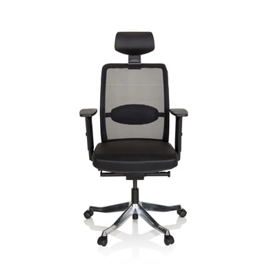 Bürostuhl Drehstuhl SENATOR PRO Netzstoff Leder schwarz - HJH-640520
