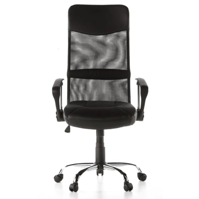 Bürostuhl Chefsessel ARTON 20 Netz Kunstleder schwarz Chrom - HJH-668010