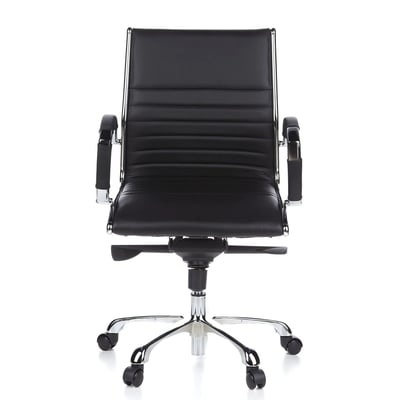 Bürostuhl Chefsessel PARMA 10 Leder Chrom - HJH-PARMA-10