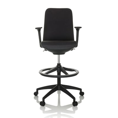 Arbeitsstuhl Counterstuhl NESTORA WORK Stoff schwarz - HJH-760021