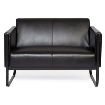 Loungesofa BALI BLACK Gestell schwarz Kunstleder glatt 2-Sitzer schwarz - HJH-713308