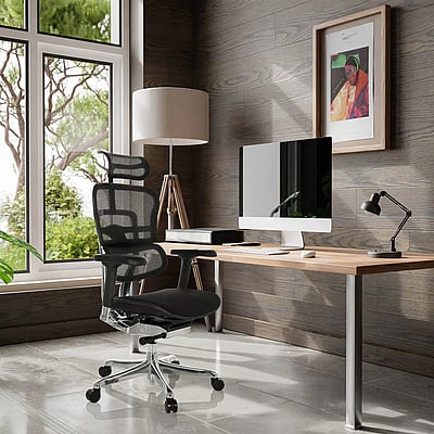 Bürostuhl Chefsessel ERGOHUMAN GEN2 Sitz Stoff Rücken Netz schwarz - HJH-652305