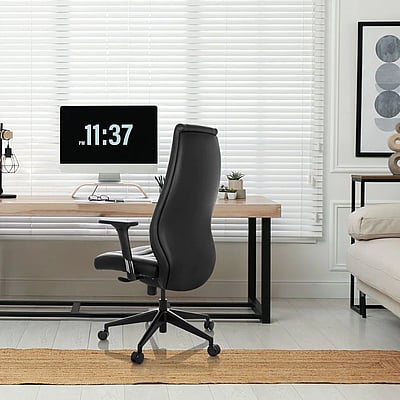 Bürostuhl Chefsessel VITORO B Kunstleder schwarz - hjh-601011
