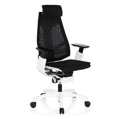 Bürostuhl Drehstuhl GENIDIA PRO WHITE Netzstoff schwarz - hjh-652600