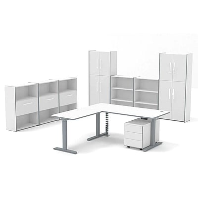 Komplettbüro Move 3 Premium mit höhenverstellbarem Schreibtisch Eckform - KMA-MV3PEXX