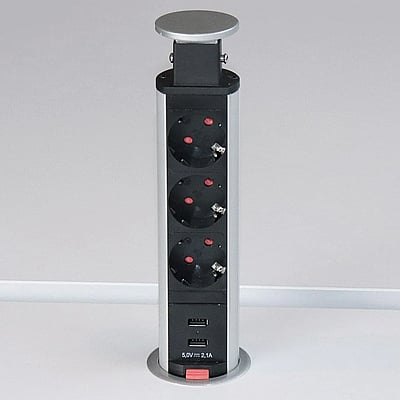 Power Tower 3x VDE 2x USB ohne Einbau - HBA-ELDO600