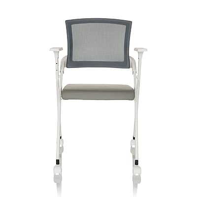 Besucherstuhl Klappstuhl PRIORITY II W Netzstoff PU grau - HJH-719244