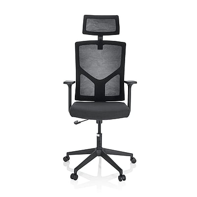 Bürostuhl Drehstuhl BRETON B Stoff Netzstoff schwarz - HJH-751002