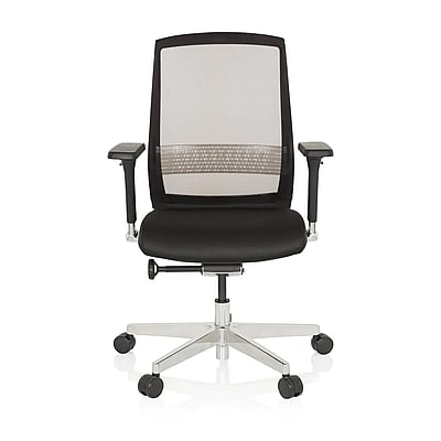 Bürostuhl Drehstuhl FOUNTAINE Netzstoff transparent Sitz Stoff schwarz - hjh-657658