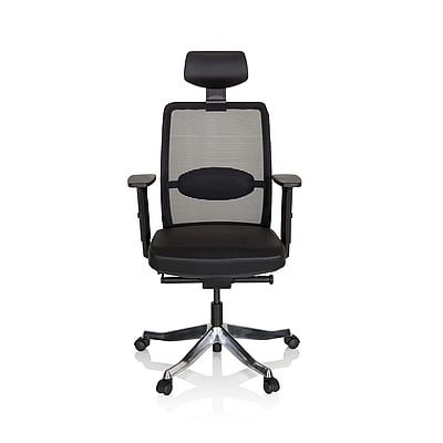 Bürostuhl Drehstuhl SENATOR PRO Netzstoff Leder schwarz - HJH-640520