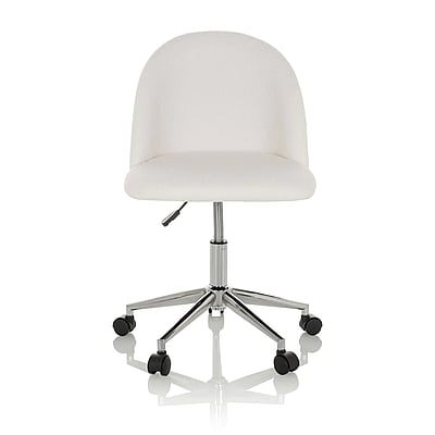 Bürostuhl Drehstuhl SOLAO TED Bouclé weiß - HJH-645067