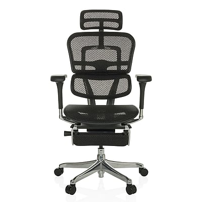 Bürostuhl Chefsessel ERGOHUMAN PLUS LEGPRO GEN2 mit Beinablage Netz schwarz - HJH-652298