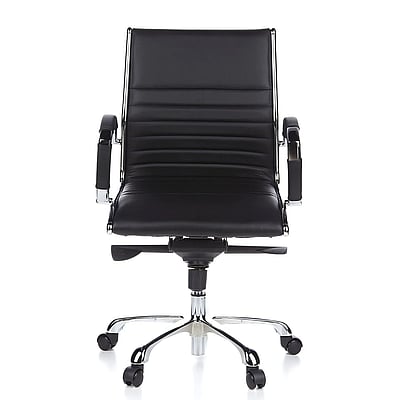 Bürostuhl Chefsessel PARMA 10 Leder Chrom - HJH-PARMA-10