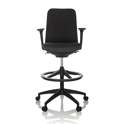 Arbeitsstuhl Counterstuhl NESTORA WORK Stoff schwarz - HJH-760021