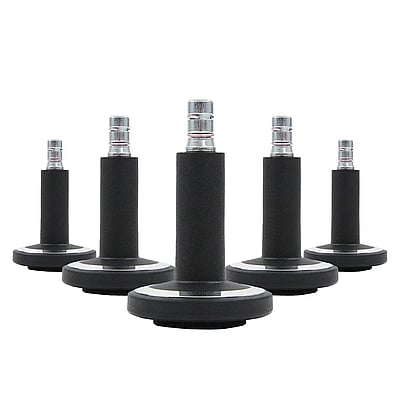 5x Bodengleiter STATO-M Stift 11 mm 60 mm Standfüße mit Filz schwarz/chrom (5er Pack) - HJH-619041