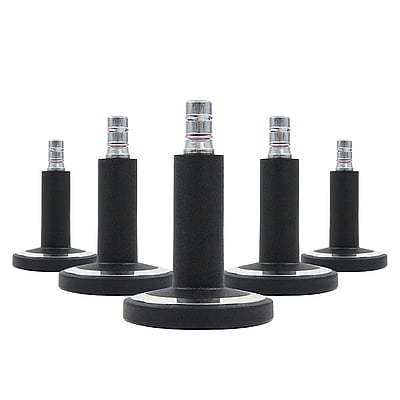 5x Bodengleiter STATO-M Stift 11 mm 60 mm Standfüße schwarz/chrom (5er Pack) - HJH-619043